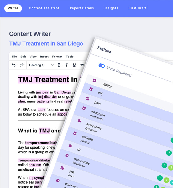 SEO dashboard preview